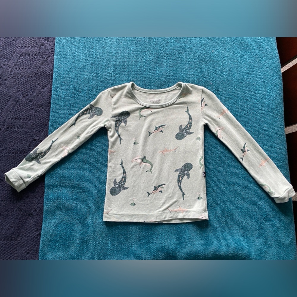 Kyte Baby - Long Sleeve Pajamas in Sage Shark - 18-24 m